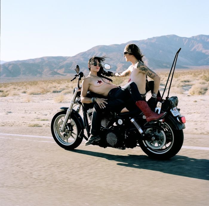 Girls on a motorcycle in Andorra la Vella