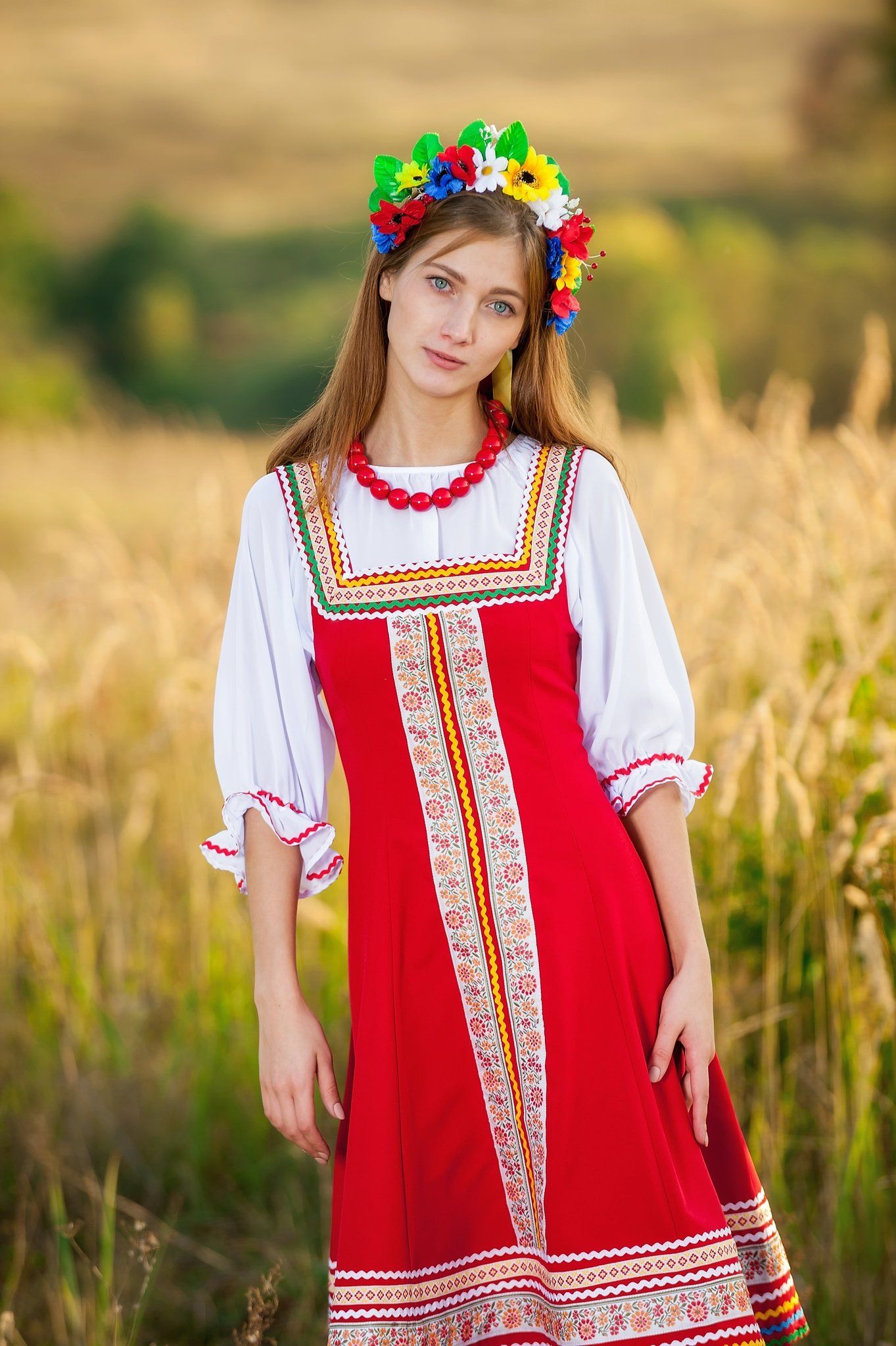 Women in Slavic costumes in Andorra la Vella
